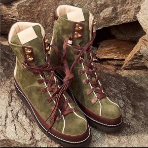 NEW J Crew Suede and Leather Elsa lace-up Boots Size 8